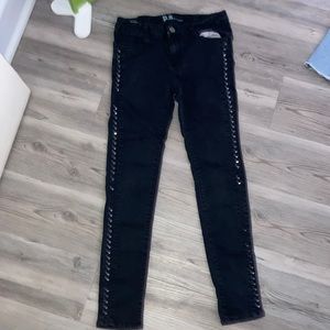 Black jeans with silver sequins